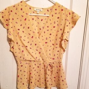 Monteau Floral Bohemian Top L